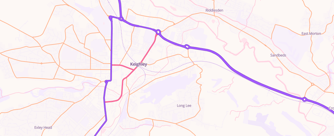 Map showing Keighley Mot Centre, Keighley