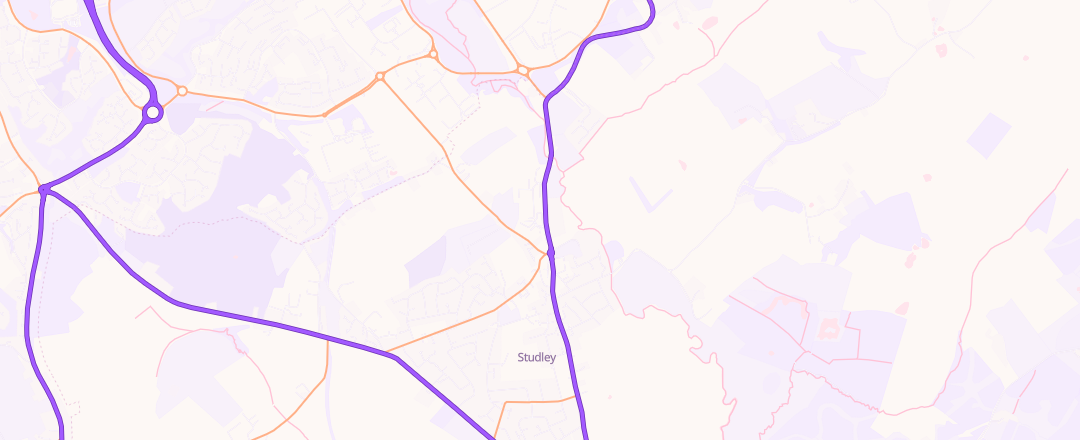 Map showing Dash Motor Services Limited, Studley