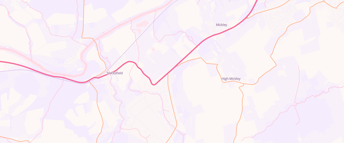 Map showing the location of Branchend Service Station