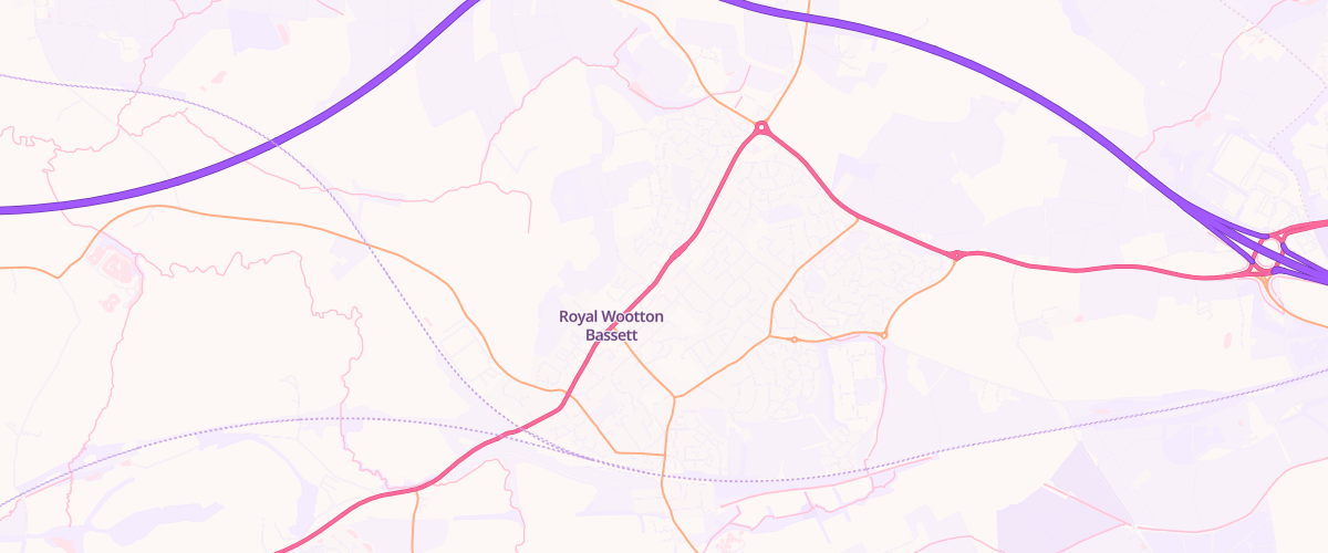 Map showing the location of Asda Wootton Bassett Express