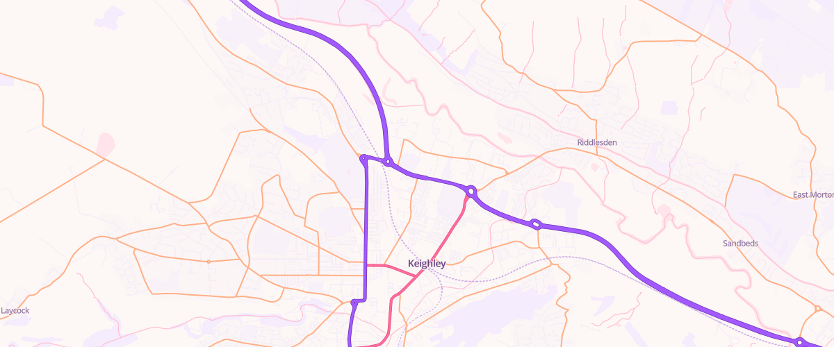Map showing the location of Hard Ings Road Service
