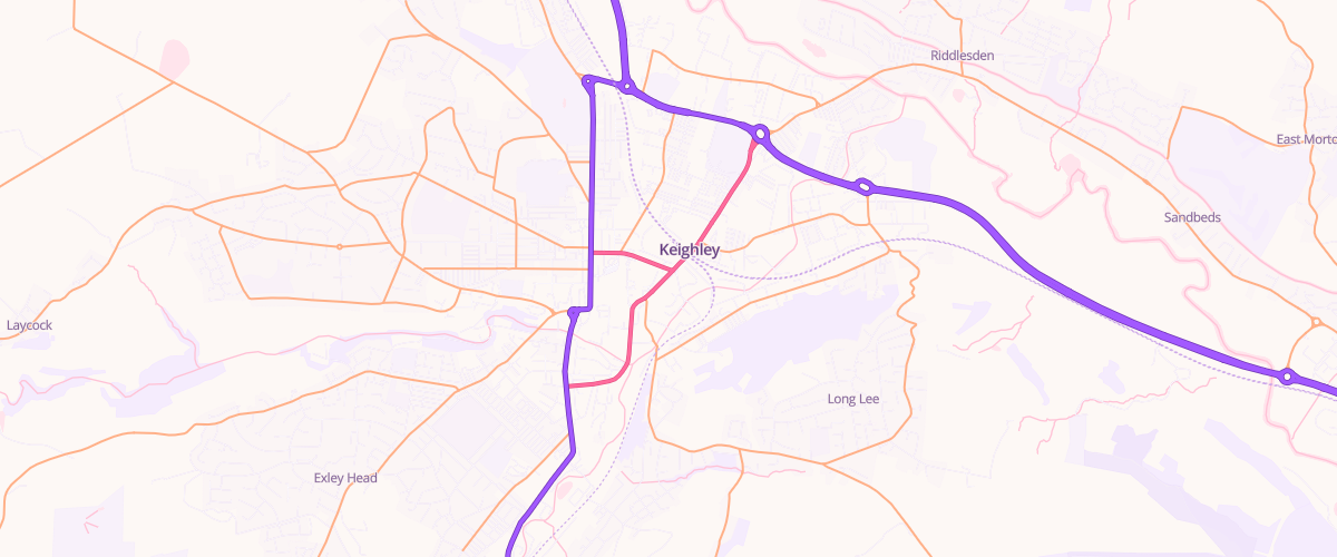 Map showing the location of Sainsburys Keighley