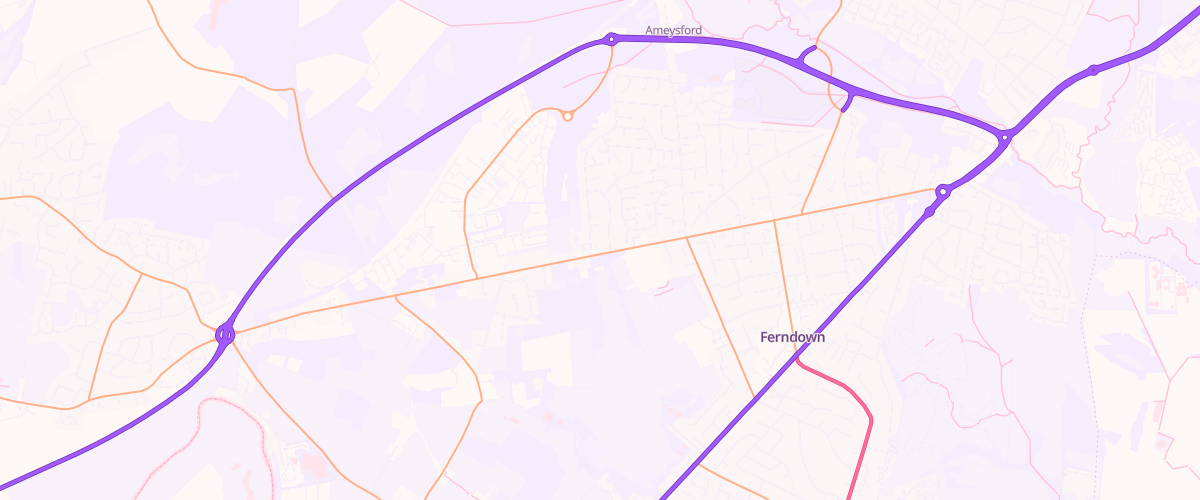 Map showing the location of Central Convenience Ferndown