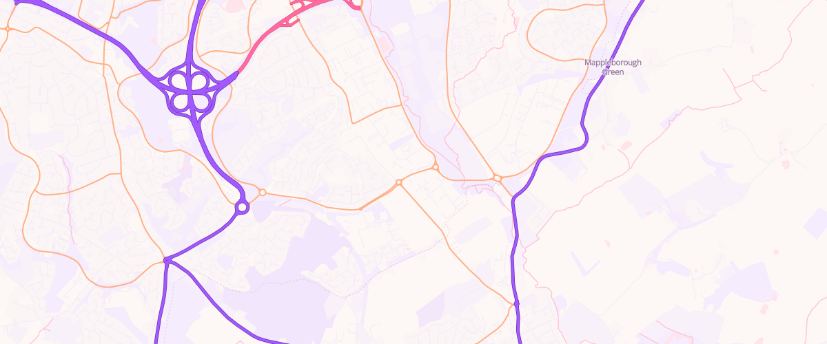 Map showing the location of Bp Redditch Washford Drive