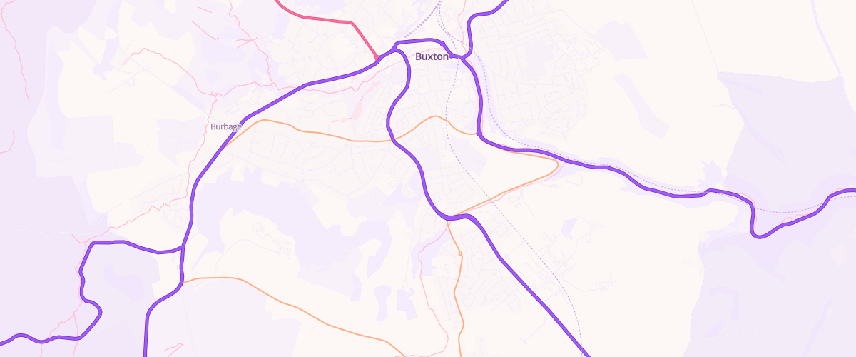 Map showing the location of Buxton Esso Express