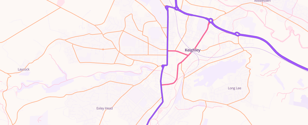 Map showing West Lane Mot Centre, Keighley