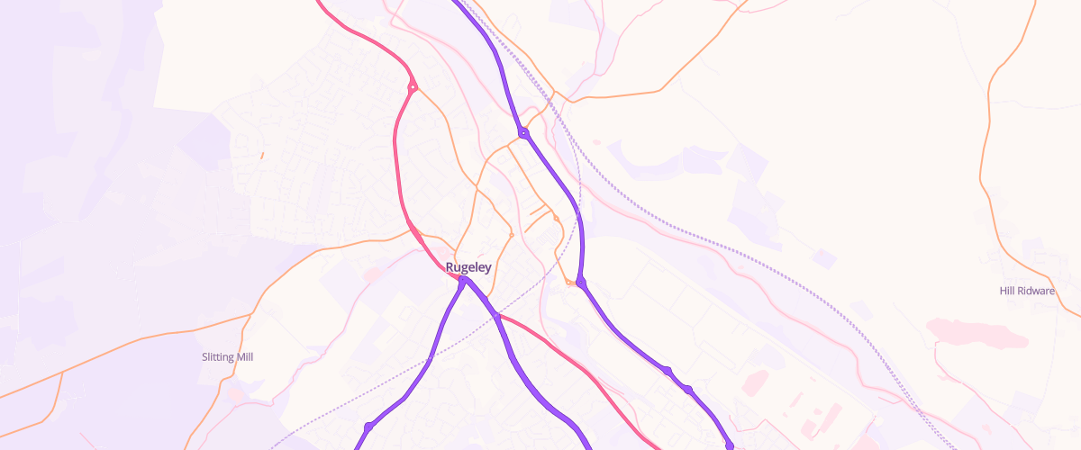 Map showing the location of Rugeley Superstore Petrol Filling