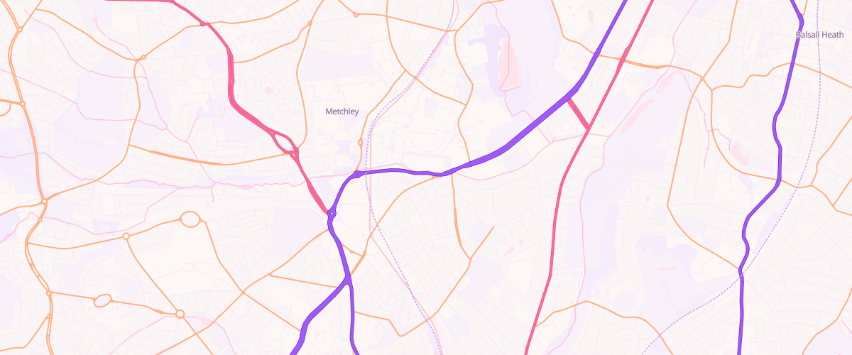Map showing the location of Selly Oak Bristol Rd