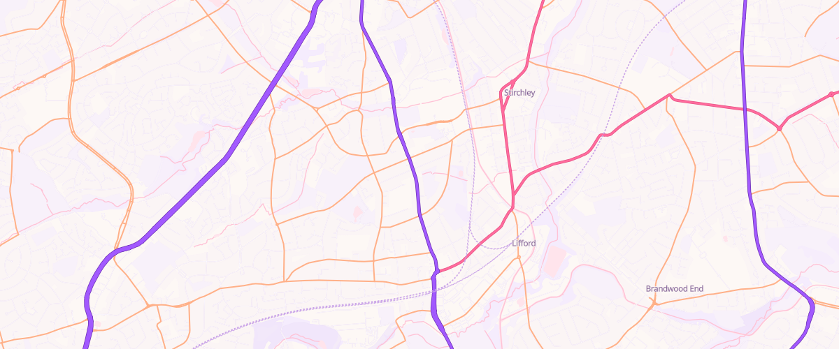 Map showing the location of Birmingham Bournville Esso Express
