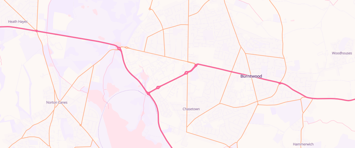 Map showing the location of Mfg Morrisons Burntwood