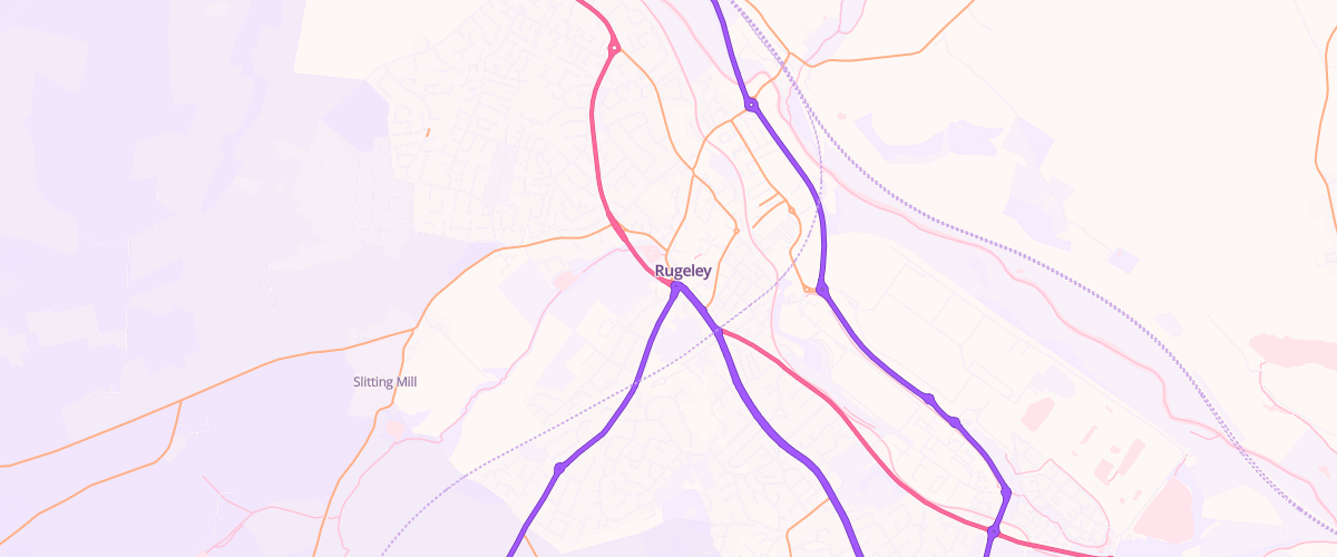 Map showing the location of Mfg Rugeley