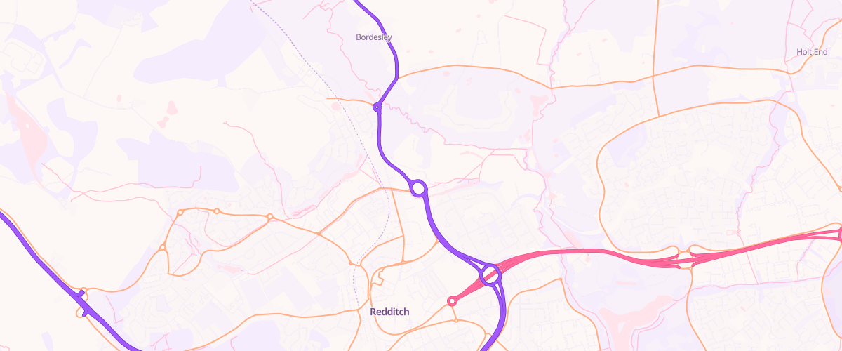 Map showing the location of Sainsburys Redditch