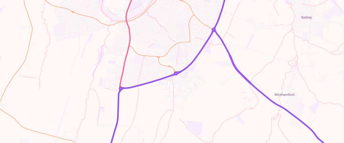 Map showing the location of Mfg Morrisons Evesham