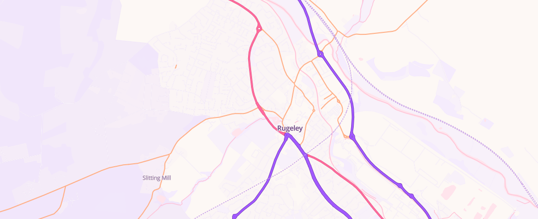 Map showing Emery And Burton Ltd, Rugeley
