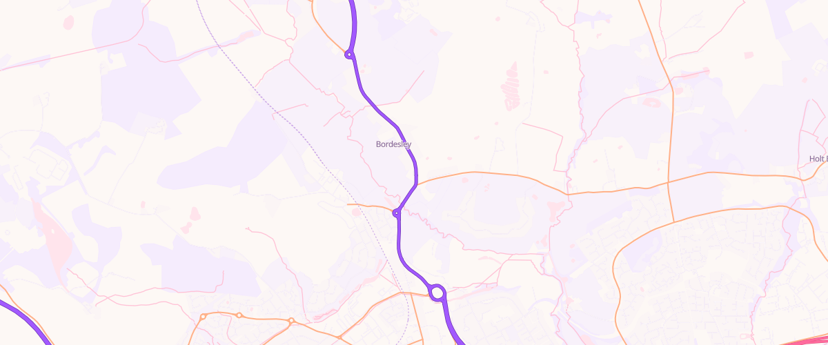 Map showing the location of Bordesley Sf Connect
