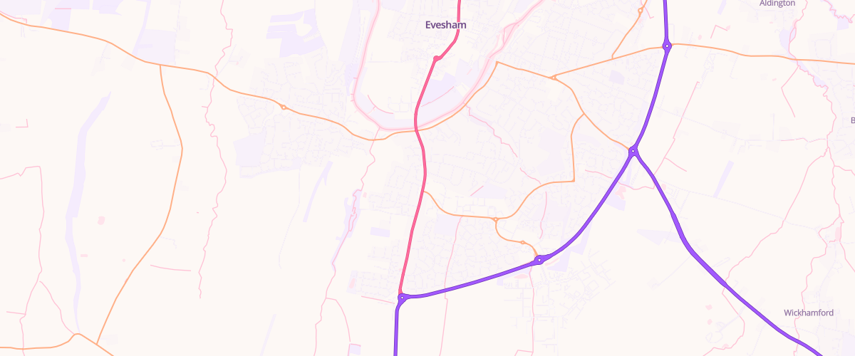 Map showing the location of Evesham Esso Express