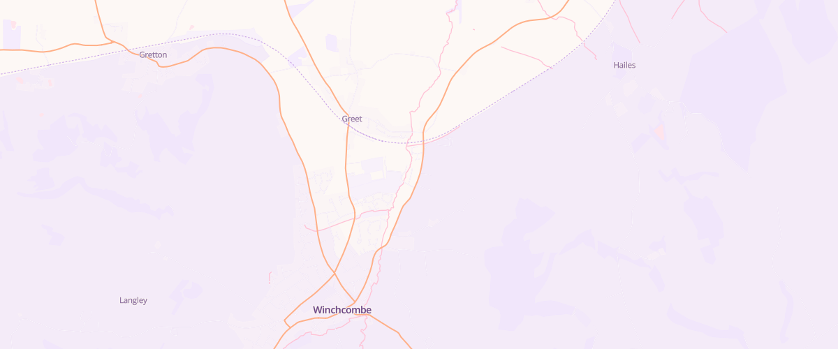 Map showing the location of Winchcombe Fuel Express Automat