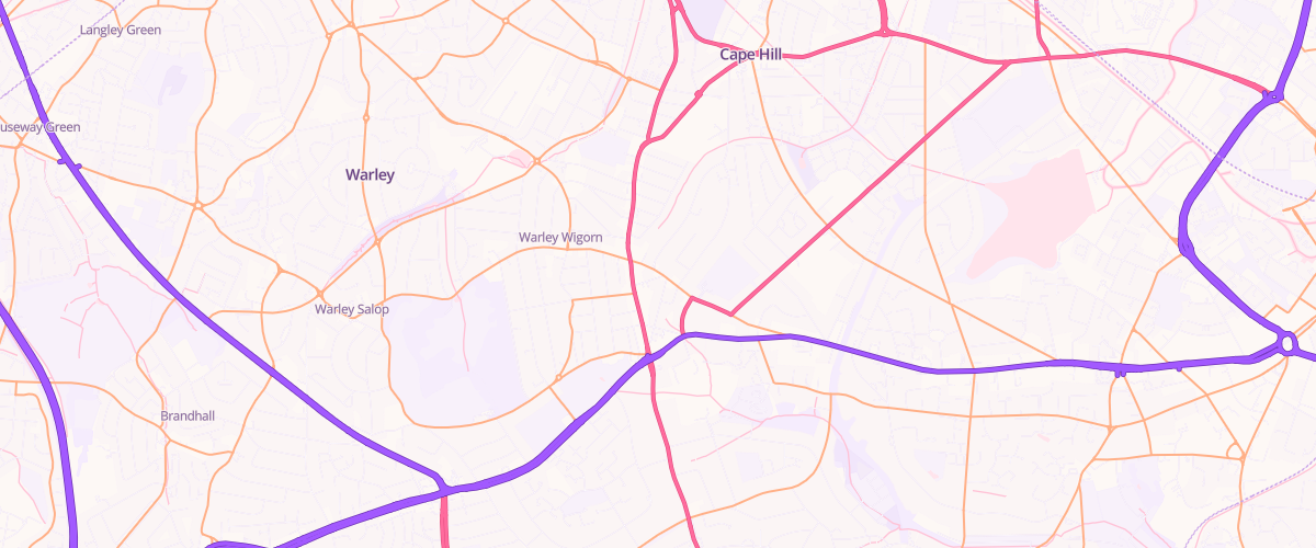 Map showing the location of Mfg Bearwood