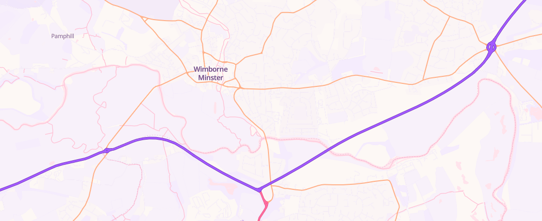 Map showing Wimborne Motors Sales Ltd, Wimborne