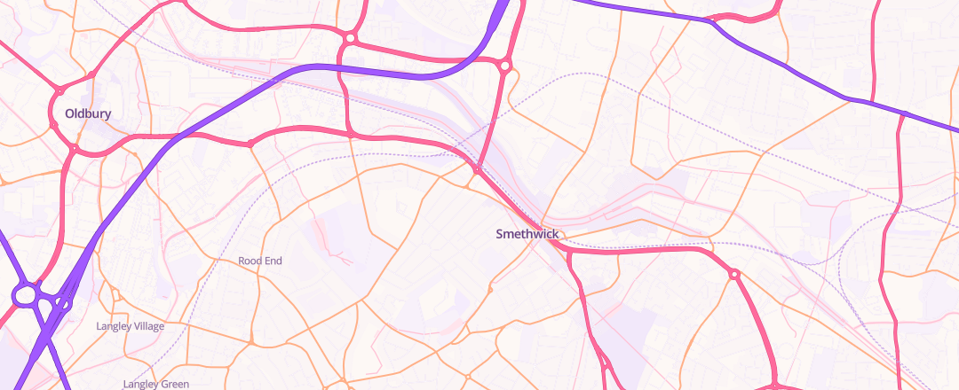 Map showing Warley Motorpoint, Smethwick