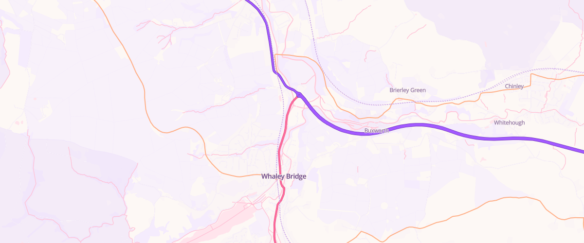Map showing the location of High Peak Whaley Bridge