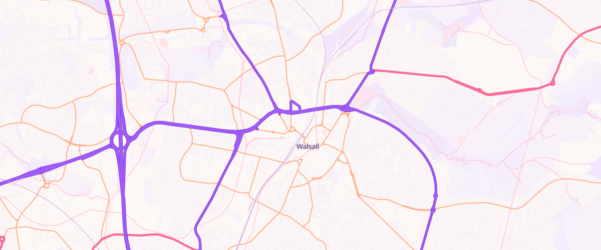Map showing the location of Walsall Extra Petrol Filling
