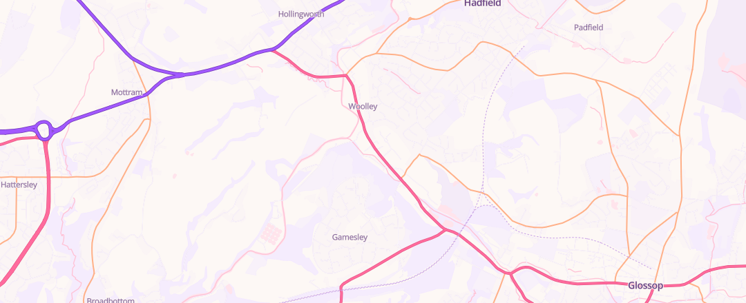 Map showing Novara, Glossop