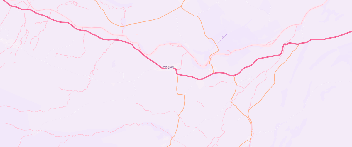 Map showing the location of Aysgarth Service Station