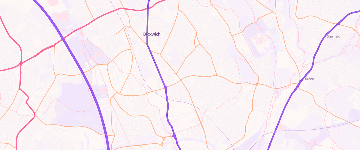 Map showing the location of Asda Leamore Express Petrol