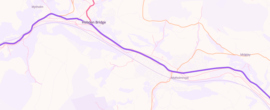 Map showing Calder Brook Garage Limited, Halifax