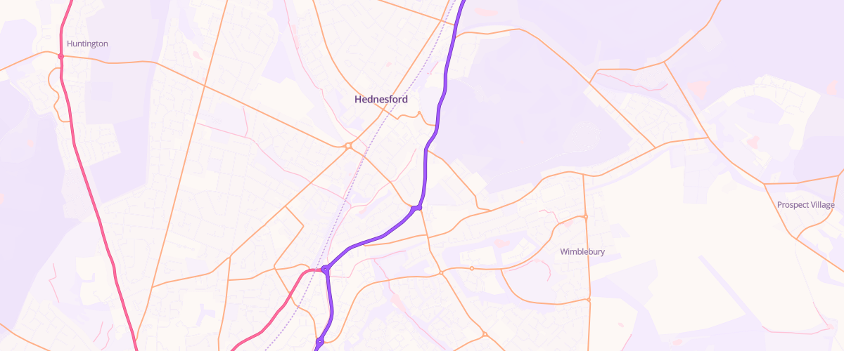 Map showing the location of Rontec Hednesford