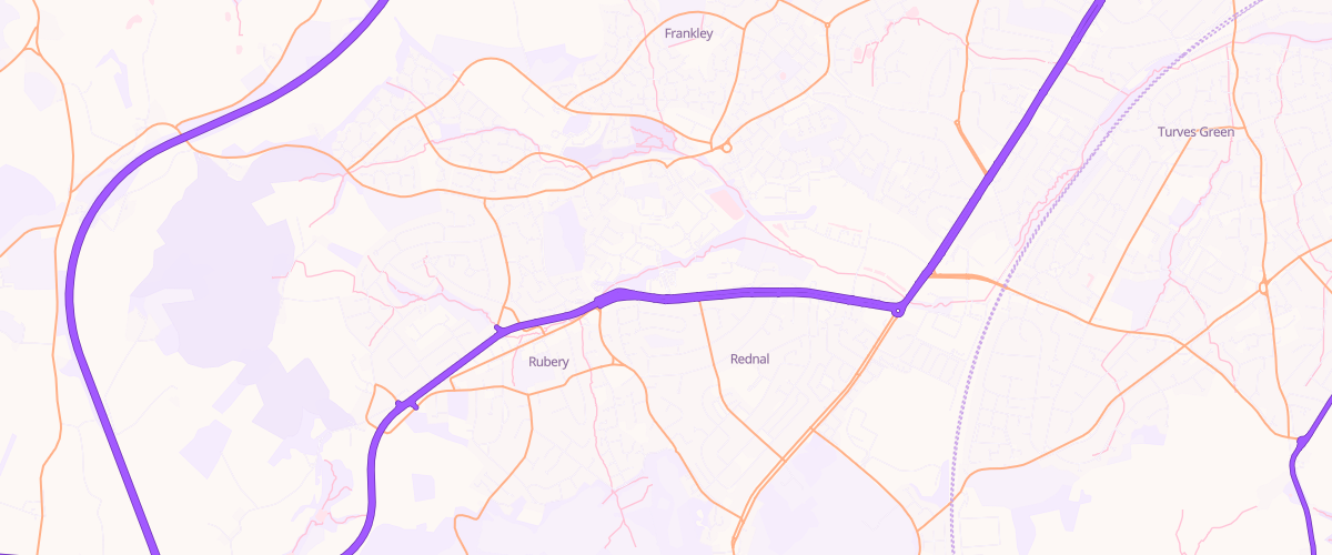 Map showing the location of Mfg Morrisons Birmingham Rubery