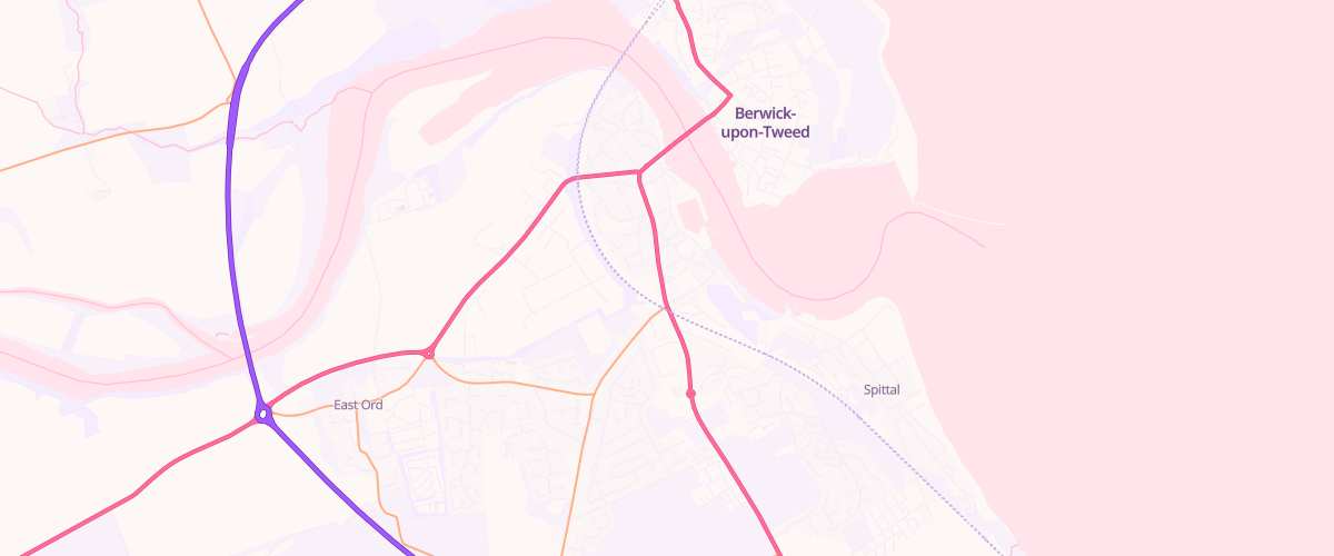 Map showing the location of Asda Tweedmouth Supermarket