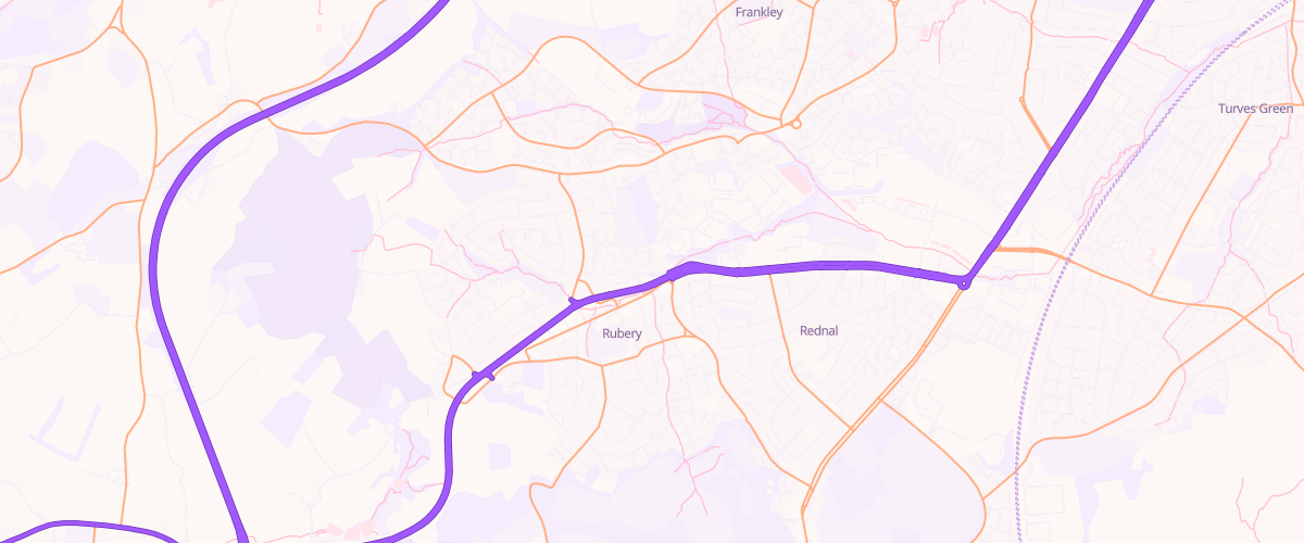 Map showing the location of Rubery Filling Station