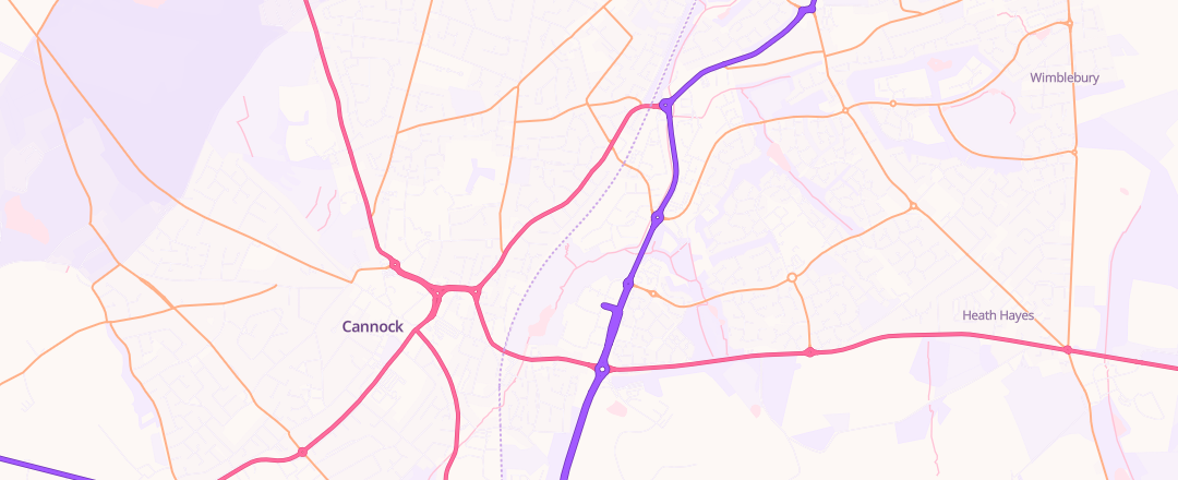 Map showing Freddys Fast Fit, Cannock