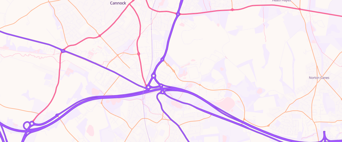 Map showing the location of Sainsburys Cannock