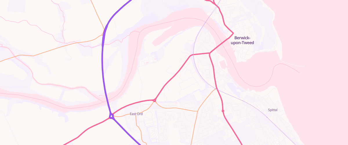 Map showing the location of Berwick-Upon-Tweed Superstore Petrol Filling