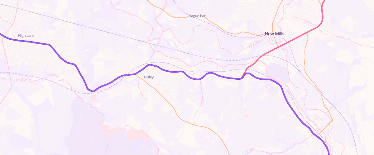 Map showing the location of Rontec Disley