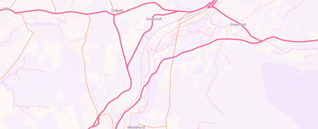 Map showing Rgm, Mossley
