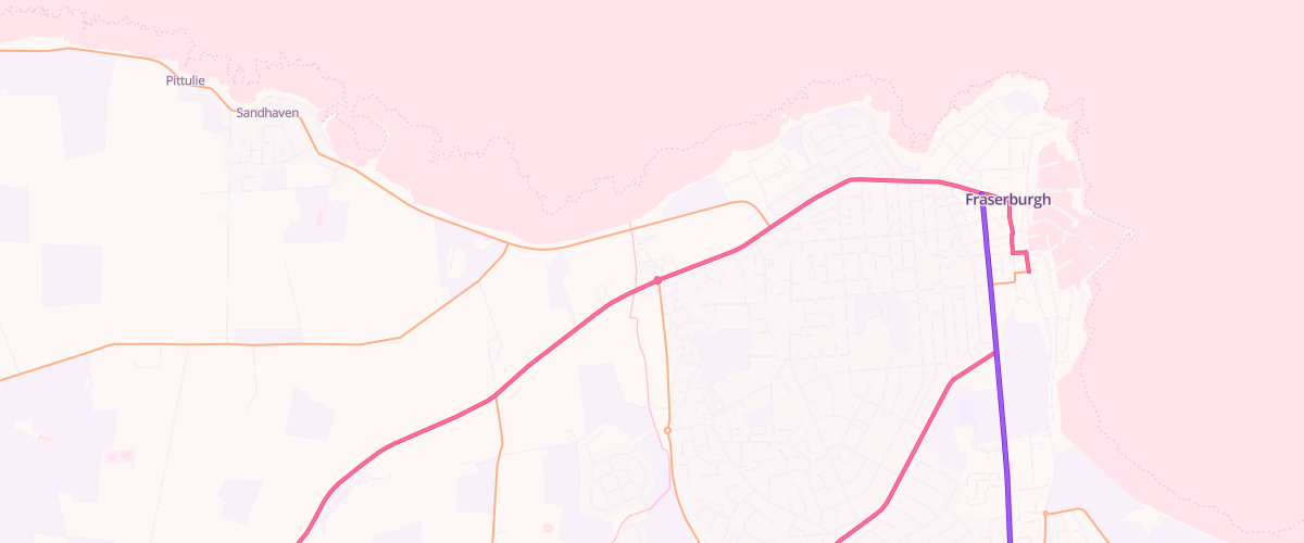 Map showing the location of Asda Fraserburgh Supermarket