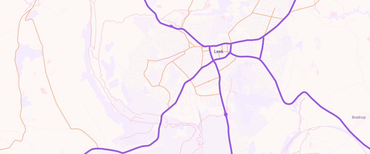 Map showing the location of Mfg Morrisons Leek