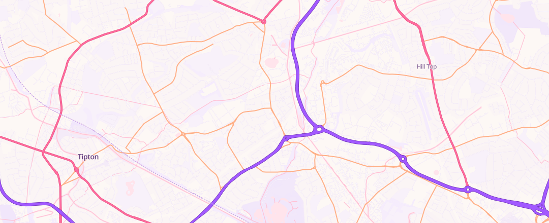 Map showing Brindley Kia Tipton, Tipton