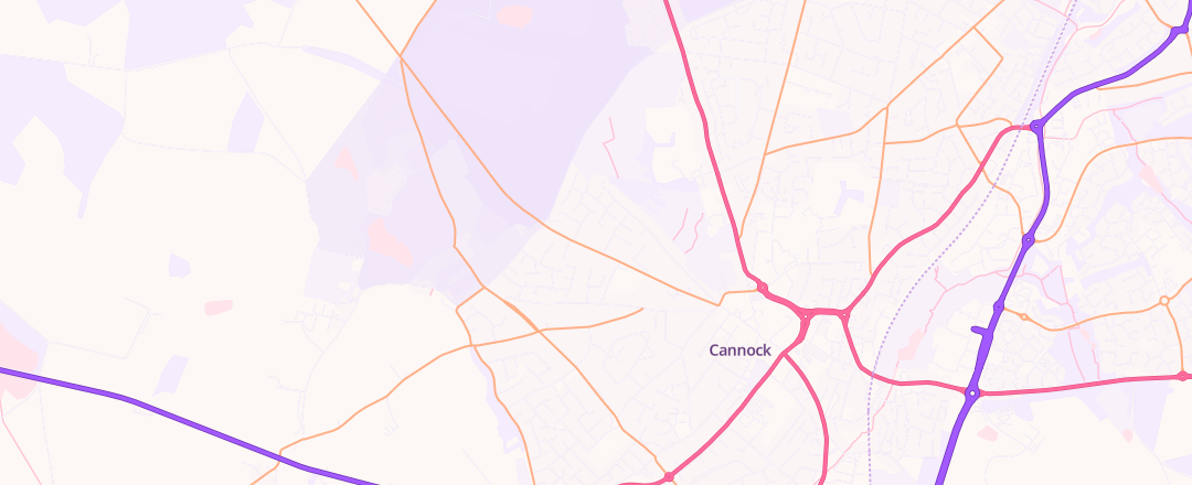 Map showing Halfords Autocentre, Cannock