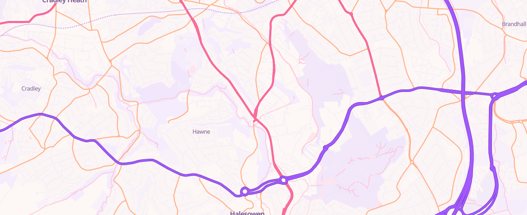 Map showing Shephards Motor Company, Halesowen