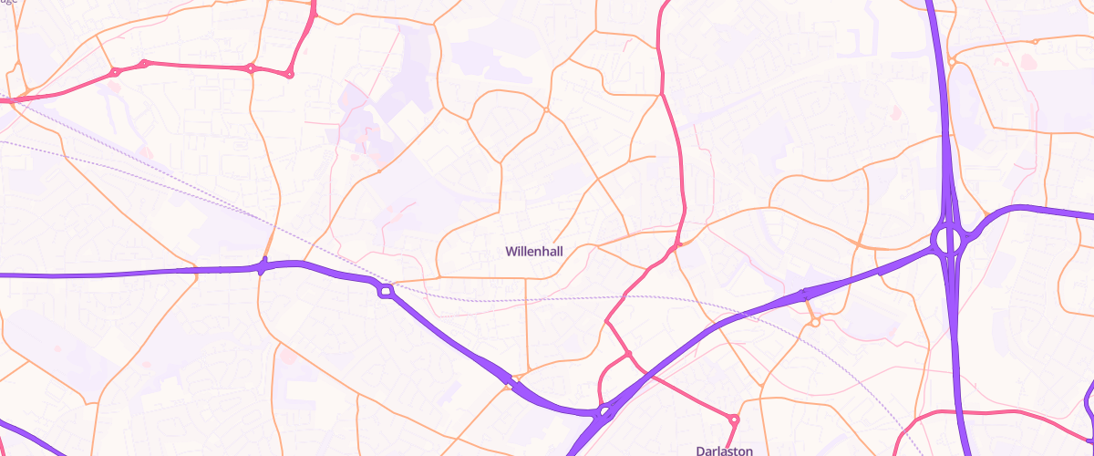 Map showing the location of Mfg Morrisons Willenhall