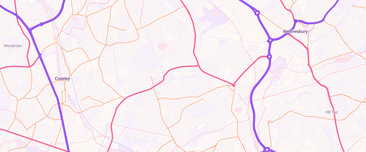 Map showing the location of Asda Tipton Superstore