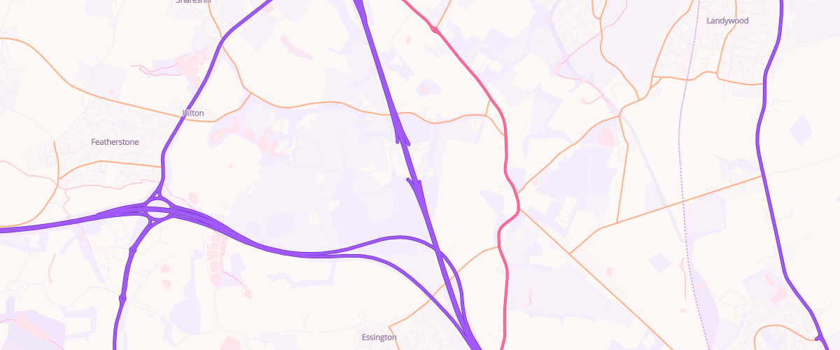 Map showing the location of Hilton Park North Service