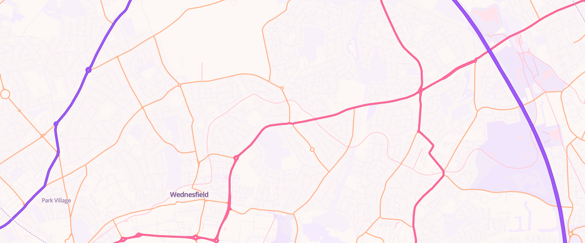 Map showing the location of Wednesfield Esso Express