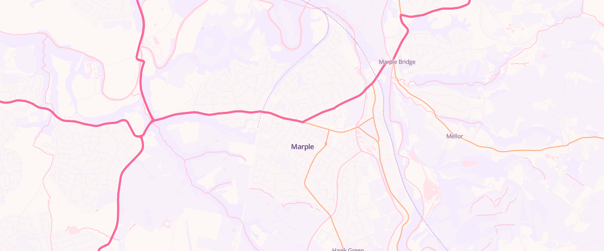Map showing the location of Asda Marple Express Petrol