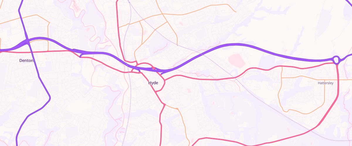 Map showing the location of Mfg Morrisons Hyde